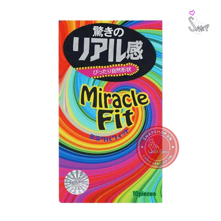 (Snapshop) Bao cao su Sagami Six Fit V Miracle Fit - Thiết kế 3D ôm sát, siêu mỏng - Hộp 10 cái Chính Hãng