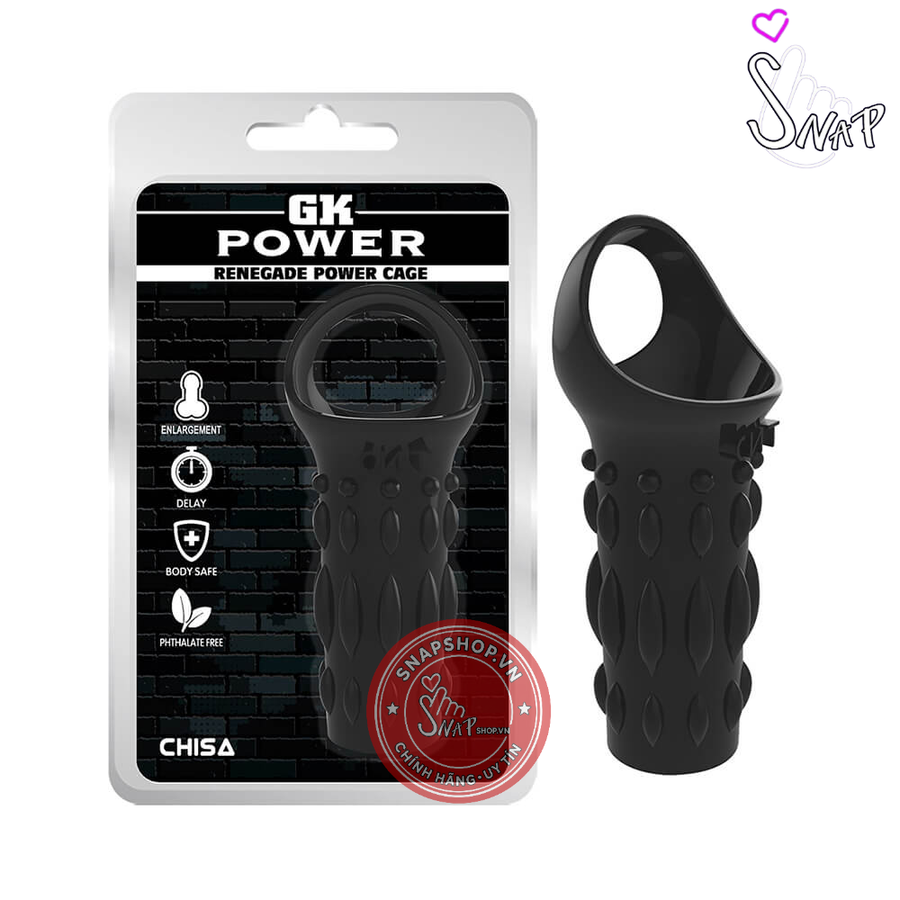 (Snapshop) Bao cao su đôn dên Chisa Renegade Power Cage - Black Chính Hãng