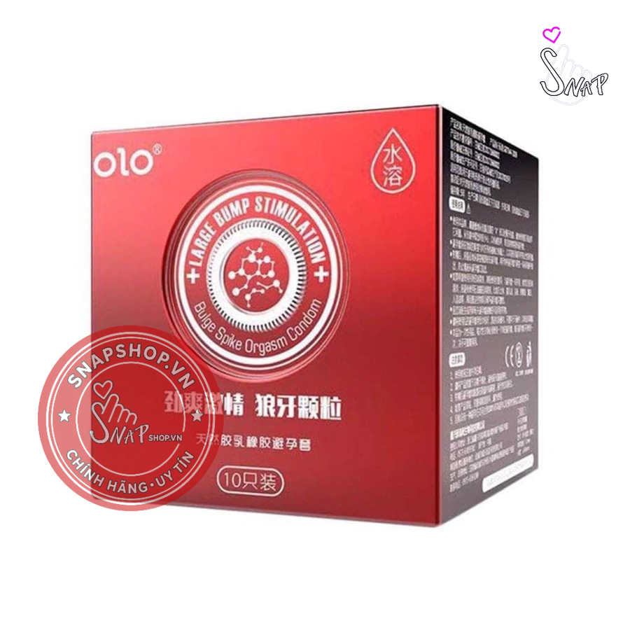 (Snapshop) Bao cao su OLO 0.01 Large Bump Stimulation - Siêu mỏng, nóng ấm, hương vani - Hộp 10 cái Chính Hãng