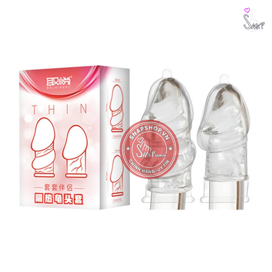 (Snapshop) Bao cao su đôn dên Aichao Thin Hồng Che quy đầu Chính Hãng