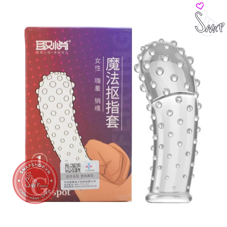 (Snapshop) Bao cao su ngón tay G-spot 1 - Gai nổi toàn thân - Hộp 1 cái Chính Hãng