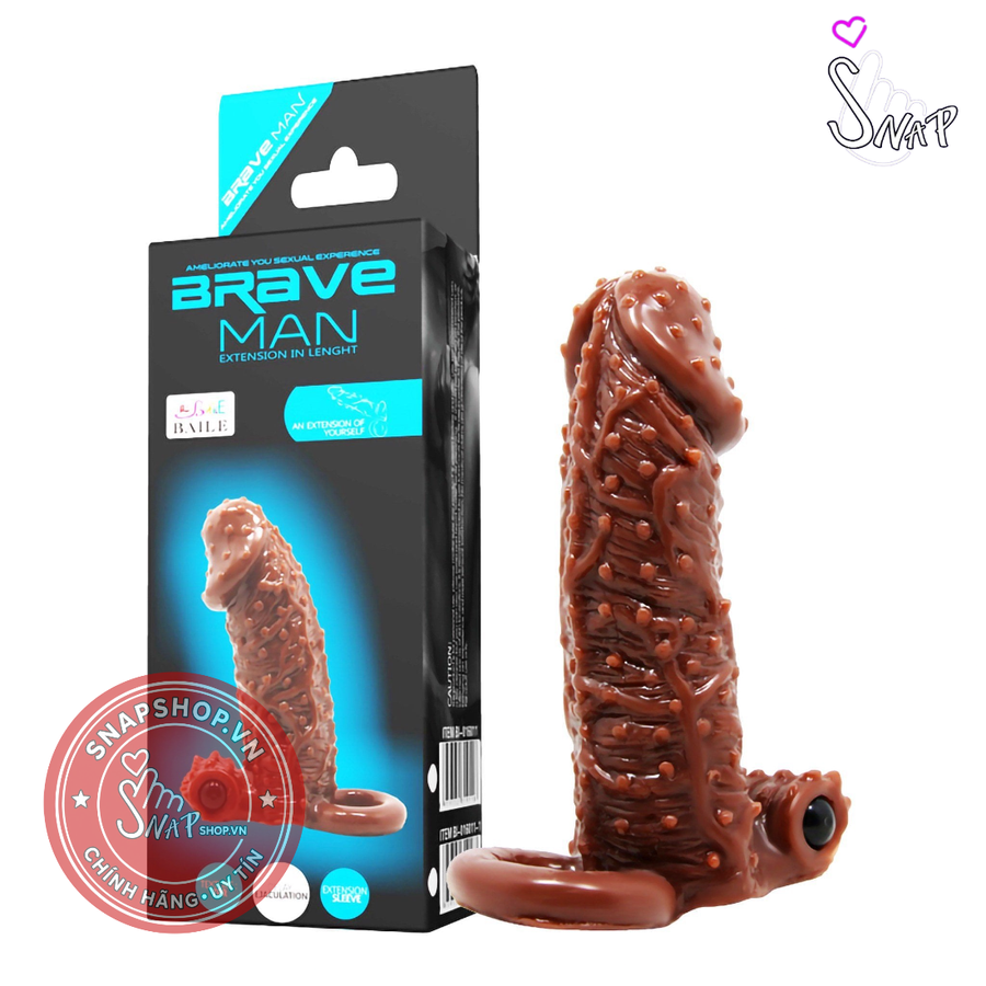 (Snapshop) Bao cao su đôn dên rung Baile Braveman nâu Chính Hãng