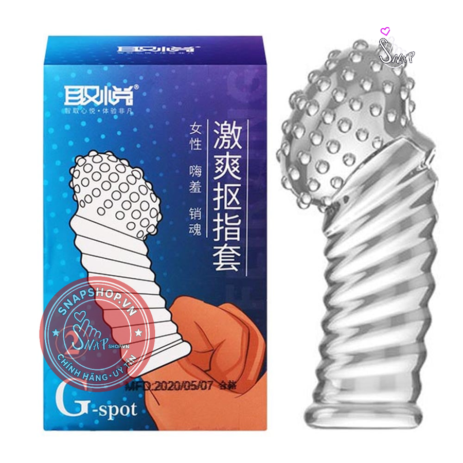 (Snapshop) Bao cao su ngón tay dài Aichao G-spot 2 - Gai nổi lớn - Hộp 1 cái Chính Hãng