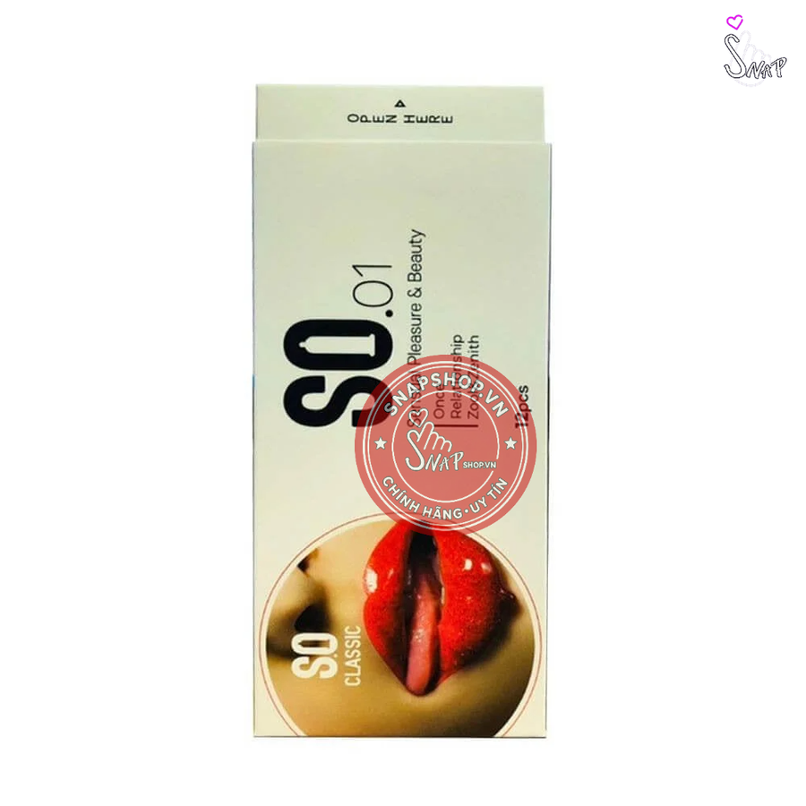 (Snapshop) Bao cao su SO Classic - Mỏng, nhiều gel bôi trơn - Hộp 12 cái Chính Hãng