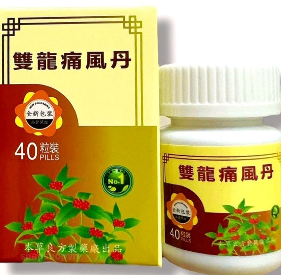 Viên uống đau nhức xương khớp Song long Thống phong đan - Hộp 40 viên - Xuất xứ Malaysia - Mã 1526 - Loại xịn