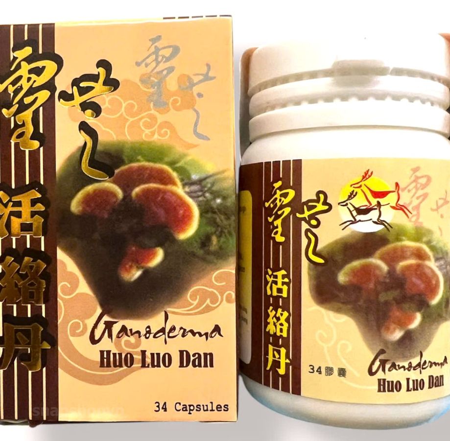 Viên uống đau nhức xương khớp Ganoderma Huo Luo Dan ( Linh Chi Hoạt Lạc Đơn ) - Hộp 34 viên - Xuất xứ Malaysia - Mã 21