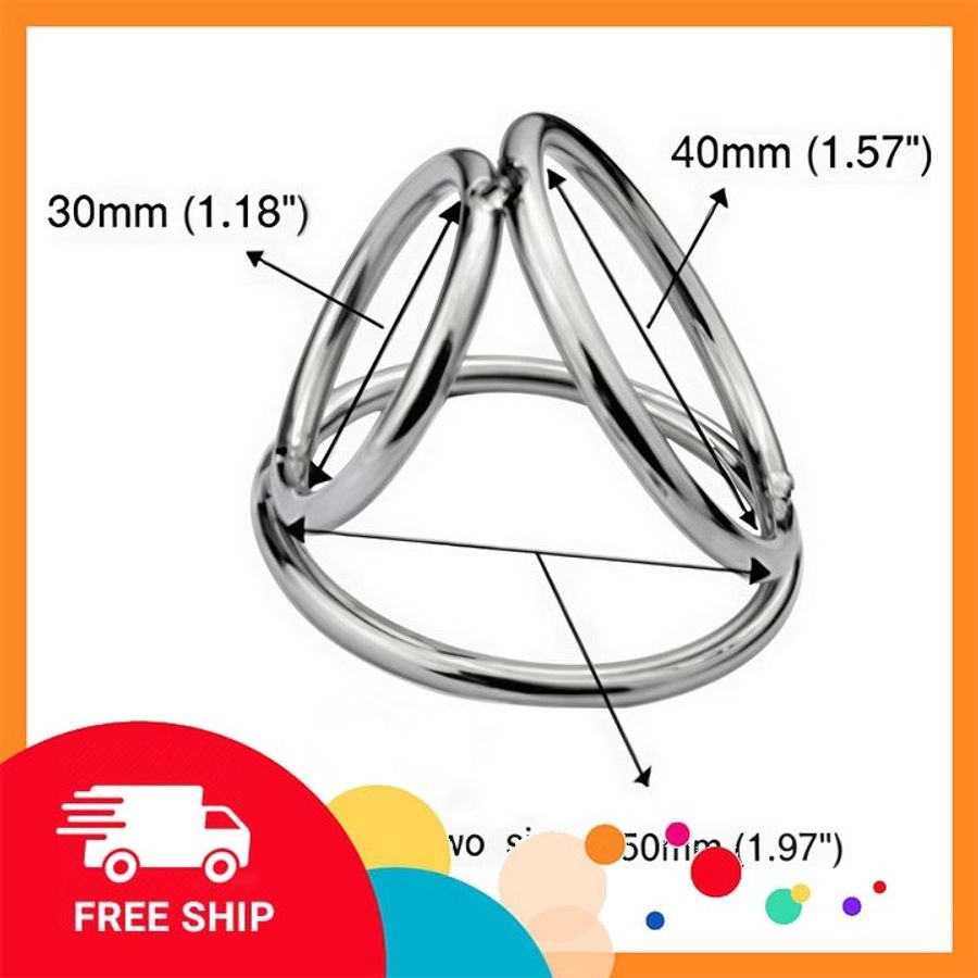 (Che Tên Khi Giao) Vòng đeo dương vật, 3 trong 1, inox cao cấp, không rỉ sét, che tên sp Bảo Mật Tuyệt Đối