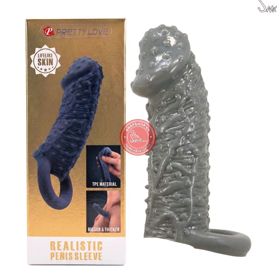 (Snapshop) Bao cao su đôn dên Pretty Love Realistic Penis Sleeve Chính Hãng