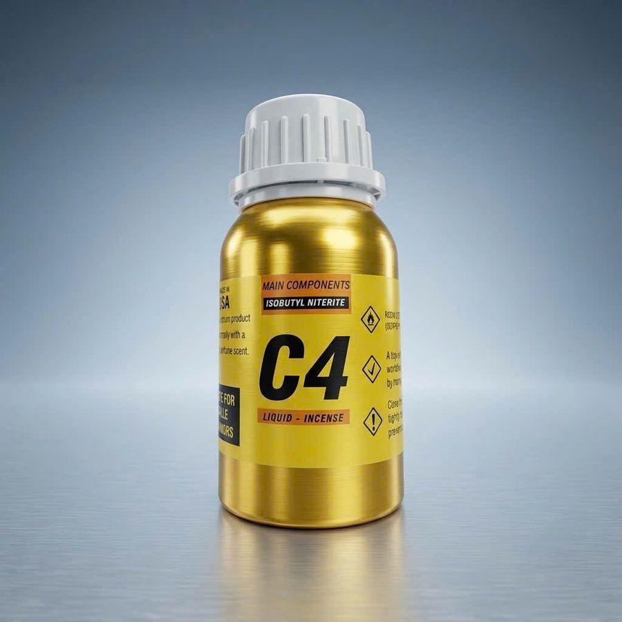 Chai hít Popper khô 100ml Mẫu C4 Truyền Thống, Giúp Tăng Cường Khoái Cảm Cực Mạnh, Cho Nam Nữ, Phê Lâu 