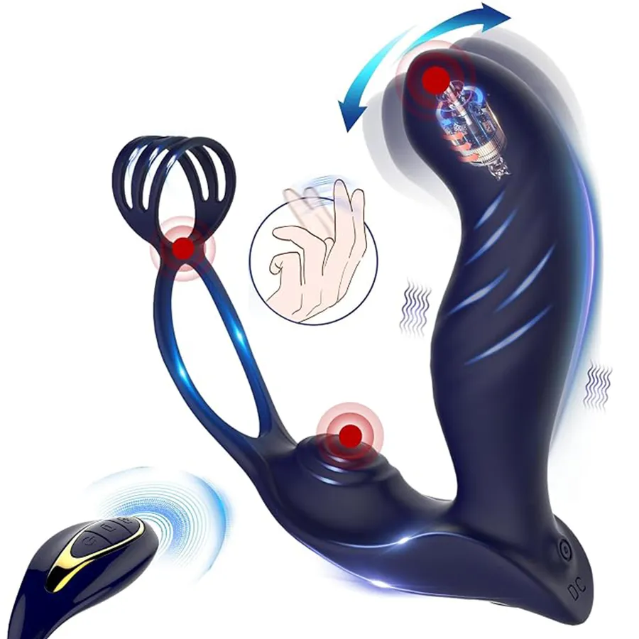 (Che Tên Khi Giao) Plug Rung Ngoáy Điểm G Có Vòng Đeo Dương Vật Bảo Mật Tuyệt Đối