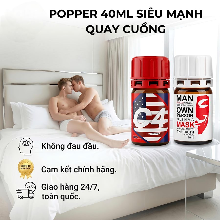 (Che Tên Khi Giao) Combo 2 chai Popper 40ml USA, mẫu dùng chung, kích thích mạnh mẽ, phê lâu hơn Chính Hãng