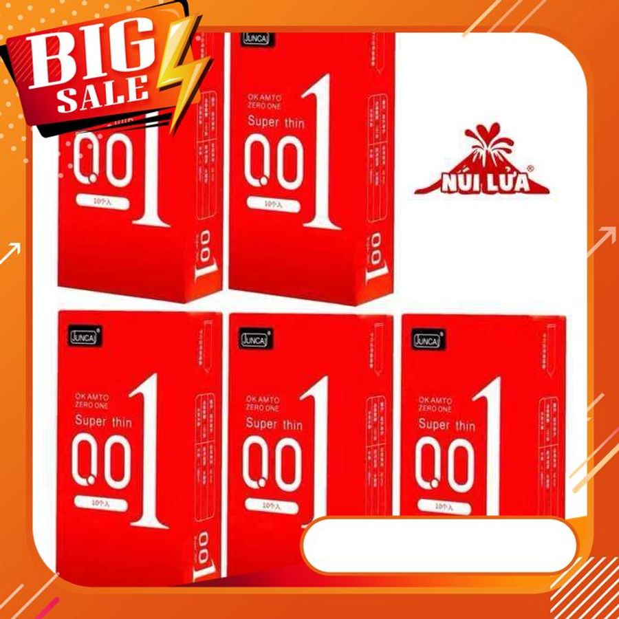 Combo 5 hộp 50 cái Bao cao su SIÊU MỎNG JUNCAI FEEL THIN - 60 cái
