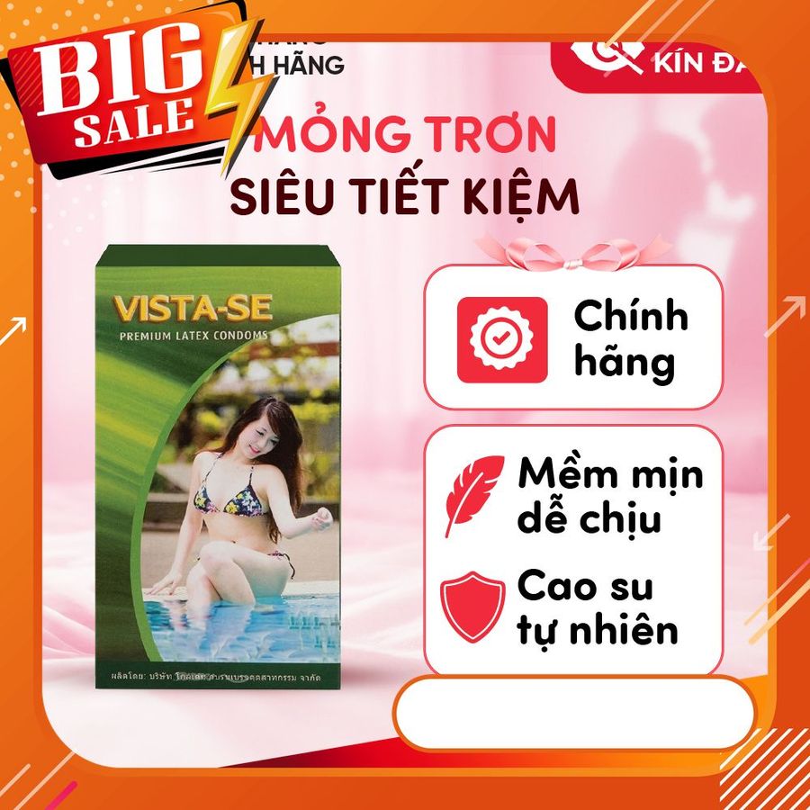 Bao cao su Vista mỏng trơn, ôm sát - Hộp 10 cái | ɡunSHOP VIỆT NAM