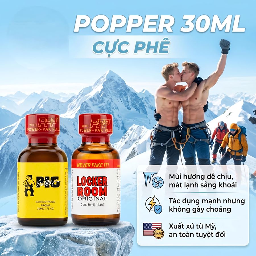 Combo 2 chai Popper 30ml USA,hàng chính hãng, sale giá sốc, cho top bot dùng chung, cực mạnh, phê lâu 