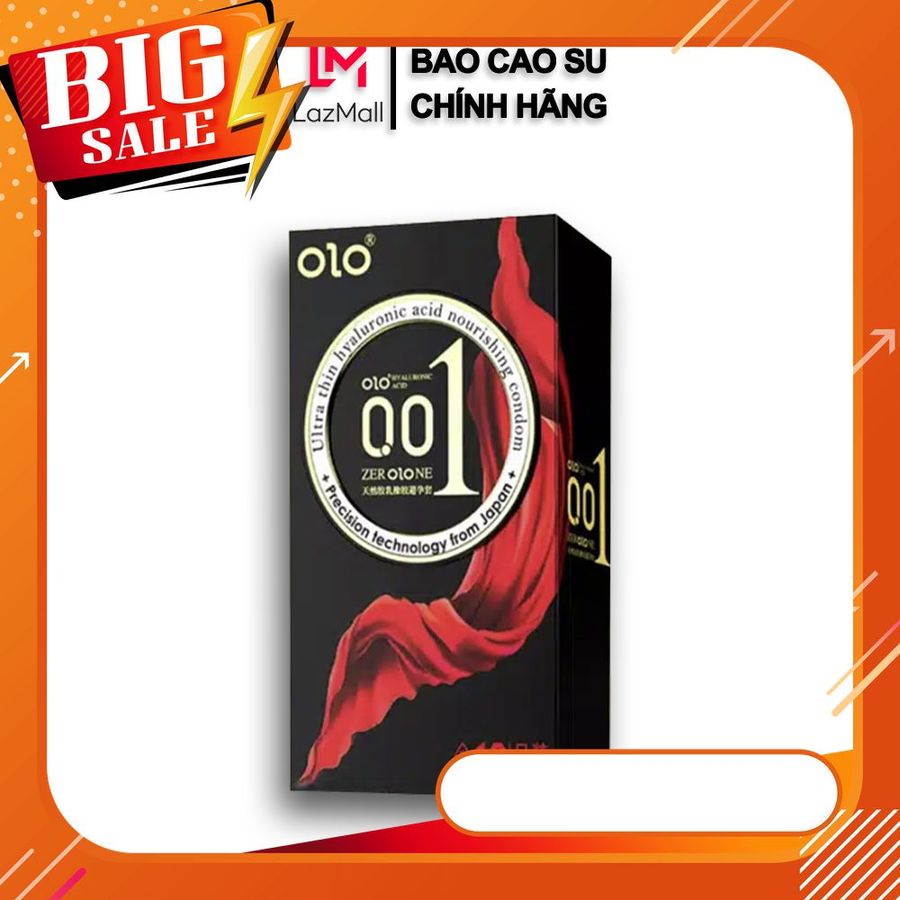 Bao cao su OLO Thin 001 Square Black bao siêu mỏng chống xuất tinh sớm hàng chính hãng Hộp 10pcs