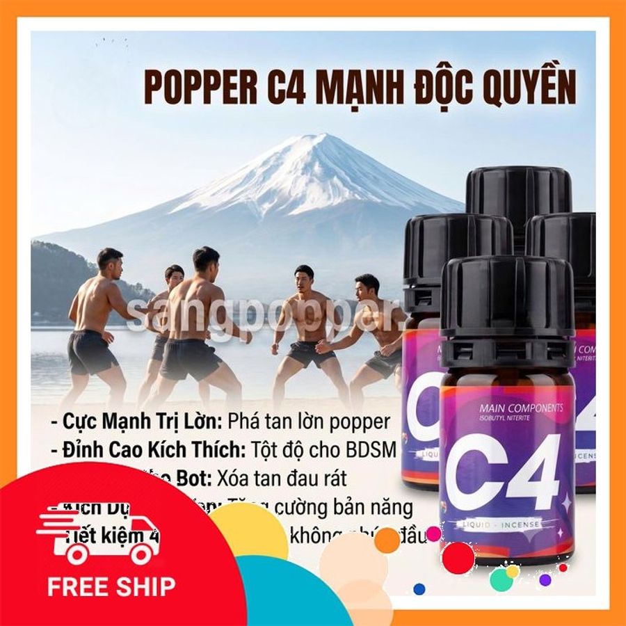 (Che Tên Khi Giao) Chai hít Popper 40ml C4 cho top bot, Giúp Tăng Khoái Cảm Cực Nhanh, Phê Lâu Hơn Cao Cấp Bảo Đảm
