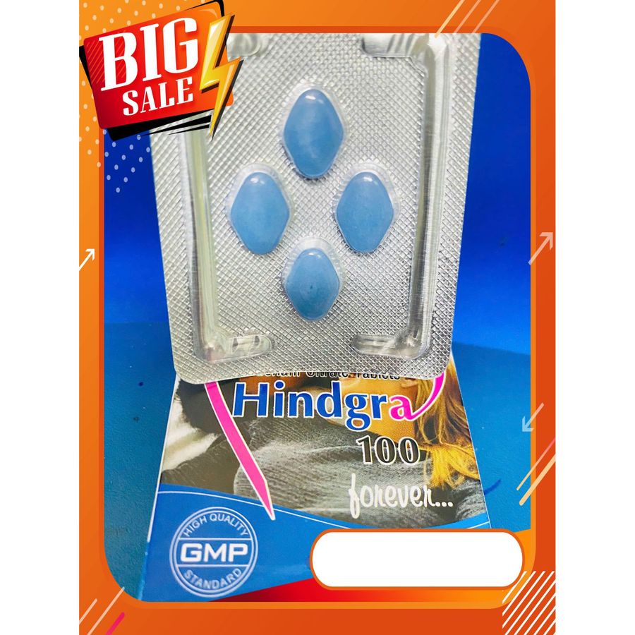 HINDGRA 100 (giúp tăng cường sinh lực,hỗ trợ cải thiện sinh lí nam giới hộp 4 viên )