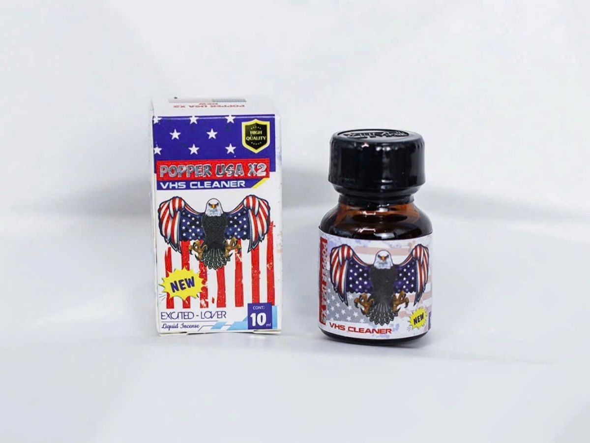 Chai hít Popper 10ml USA, Cực Mạnh, Phê Lâu, Che Tên 