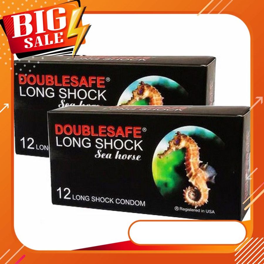 Bộ 2 hộp/24 cái - Bao Cao Su Cá Ngựa Double Long shock gân gai siêu mỏng kéo dài thời gian 797726