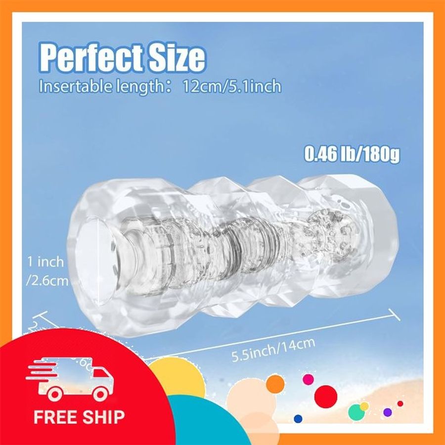 (Che Tên Khi Giao) Âm Đạo Giả Dieliya Trụ Pha Lê Trong Suốt Silicon Cao Cấp - Snapshop