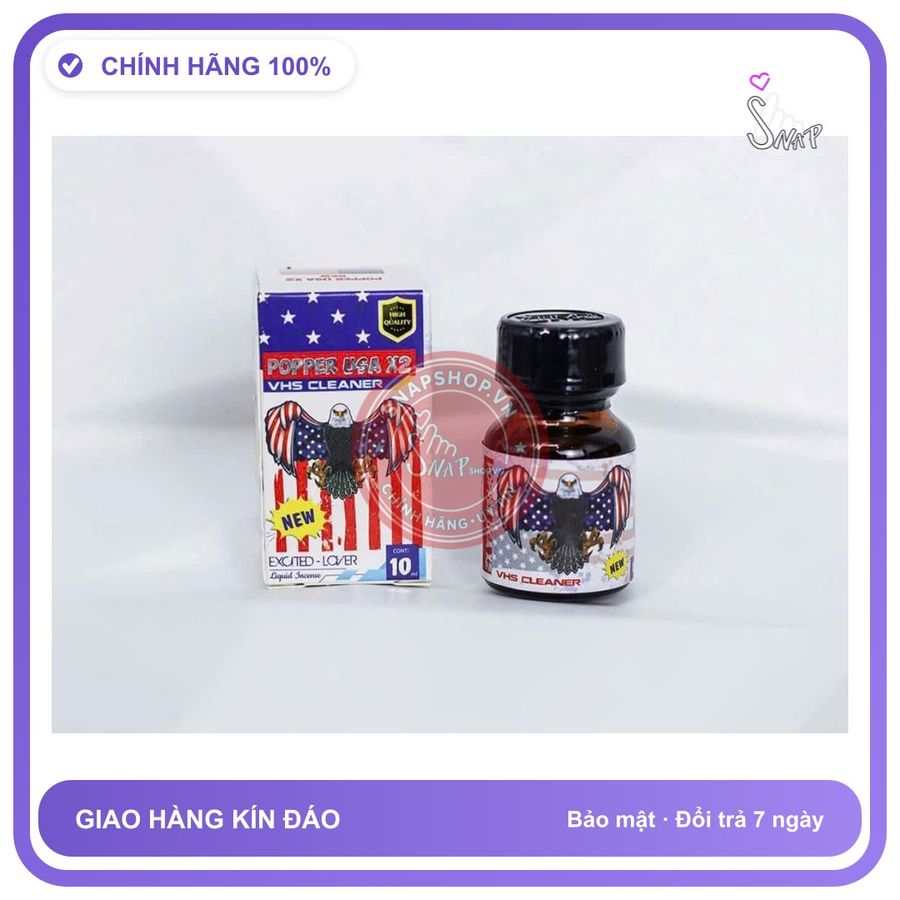 (Che Tên) Chai hít Popper 10ml USA, Cực Mạnh, Phê Lâu, Che Tên Bảo Mật Tuyệt Đối