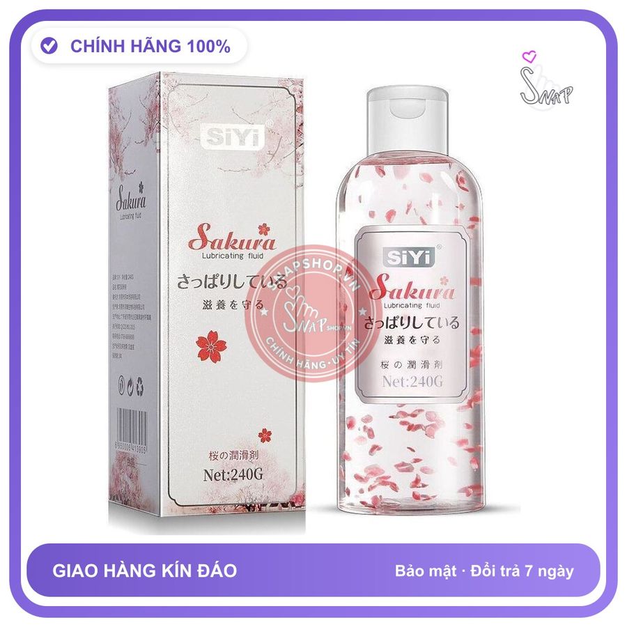 (Che Tên) Gell Bôi Trơn Siyi Sakura Hương Hoa Anh Đào 240ml Hộp Trắng Kín