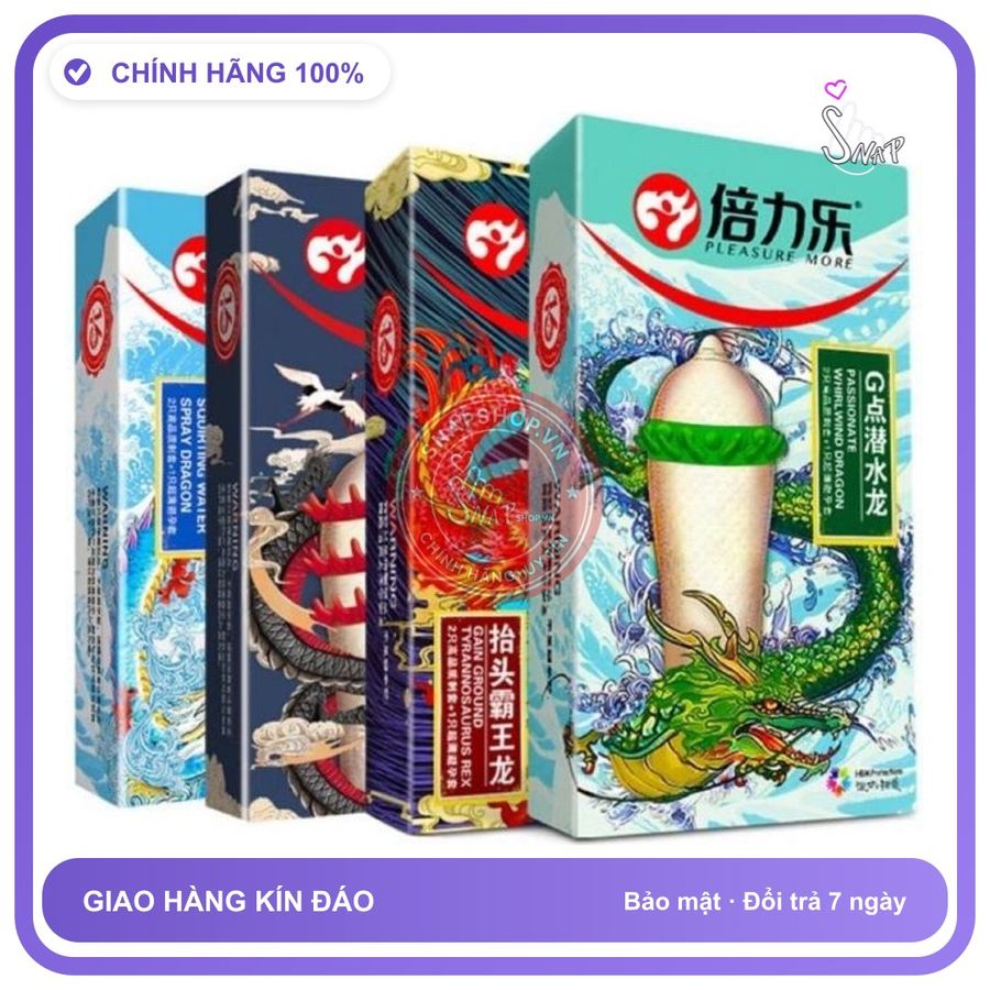 (Che Tên) Bao cao su Gân gai bi Đầu rồng (Hộp 2 Chiếc gai và 01 chiếc trơn) - Snapshop