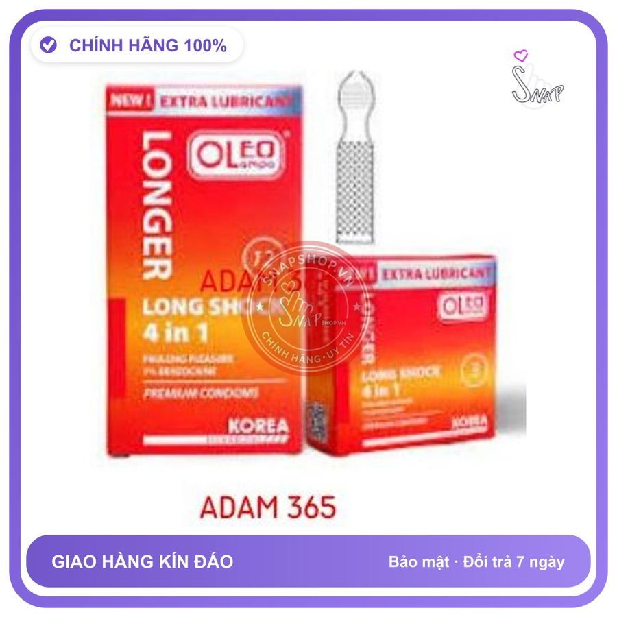 (Che Tên) Bao cao su nhám liti kéo dài thời gian Oleo Lambo 4in1 hộp 12 chiếc chính hãng Hỗ Trợ 24/7
