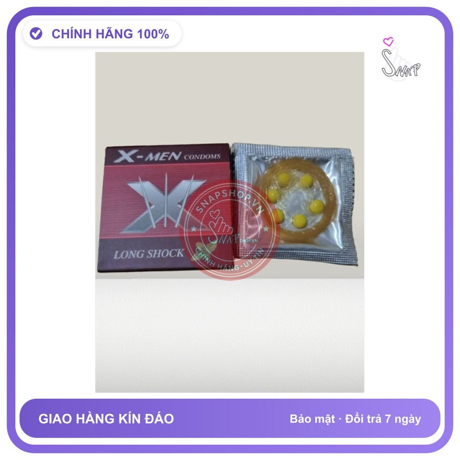 (Che Tên) Hộp 5 chiếc bao cao su 6 bi đúc liền có gel/ long shock/ kéo dài thời gian Hỗ Trợ 24/7