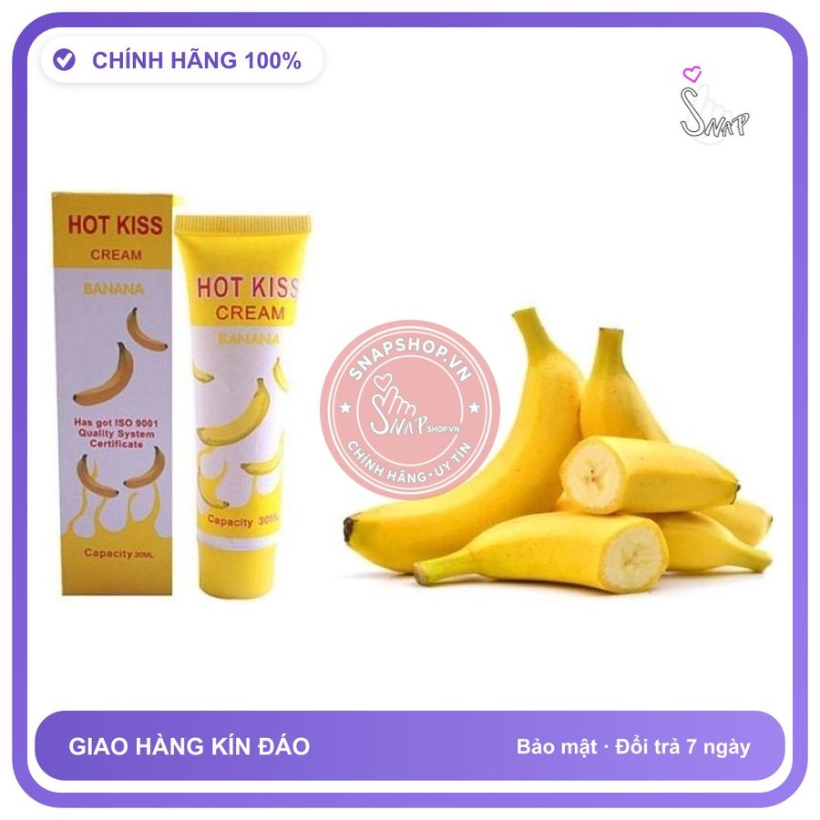 (Che Tên) kem bôi trơn âm đạo Hot Kiss hương chuối lọ 30 ml Cao Cấp Bảo Đảm