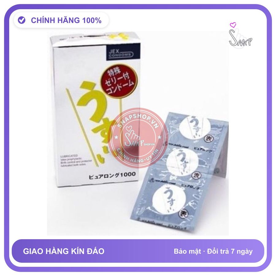 (Che Tên) Bao Cao Su Chống Xuất Tinh Sớm Jex Usui Pure Long - Nhật Bản Giao Nhanh Toàn Quốc