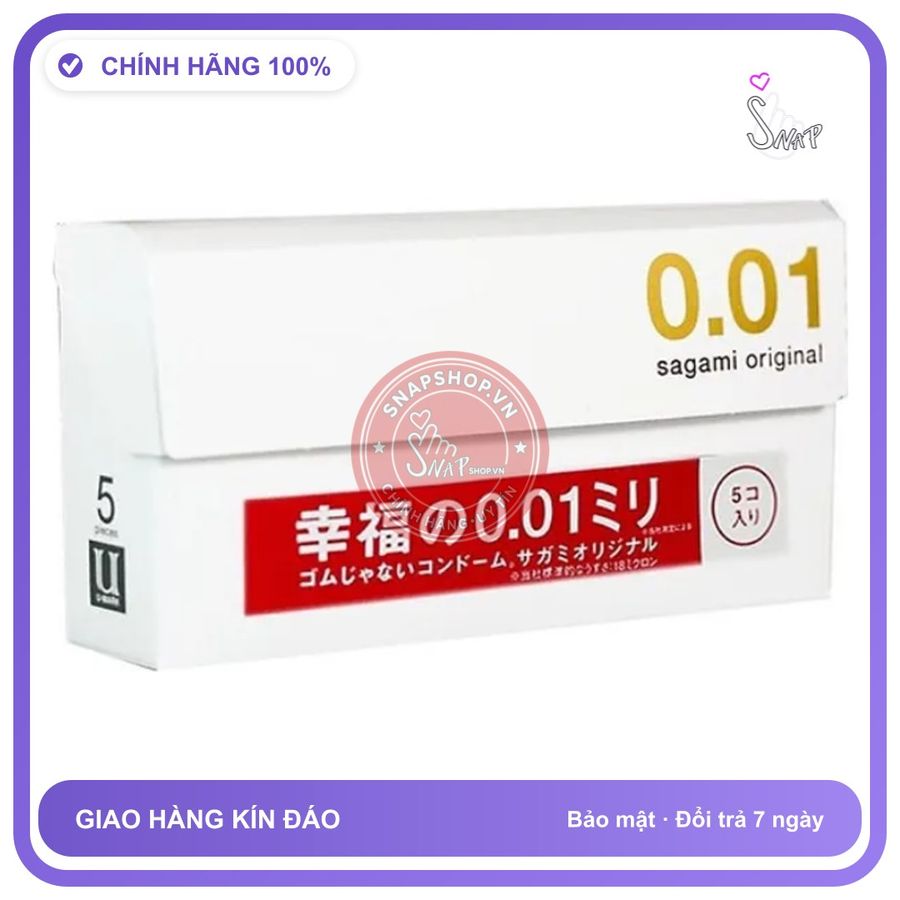 (Che Tên) Bao Cao Su Sagami Original 0.01 Chính Hãng Nhật Bản - H5 Bảo Mật Tuyệt Đối