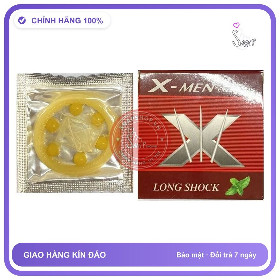 (Che Tên) Bao Cao Su Có Bi Lớn Xmen 10 Cái - Kèm gói Gel Jex 5ml Hỗ Trợ 24/7