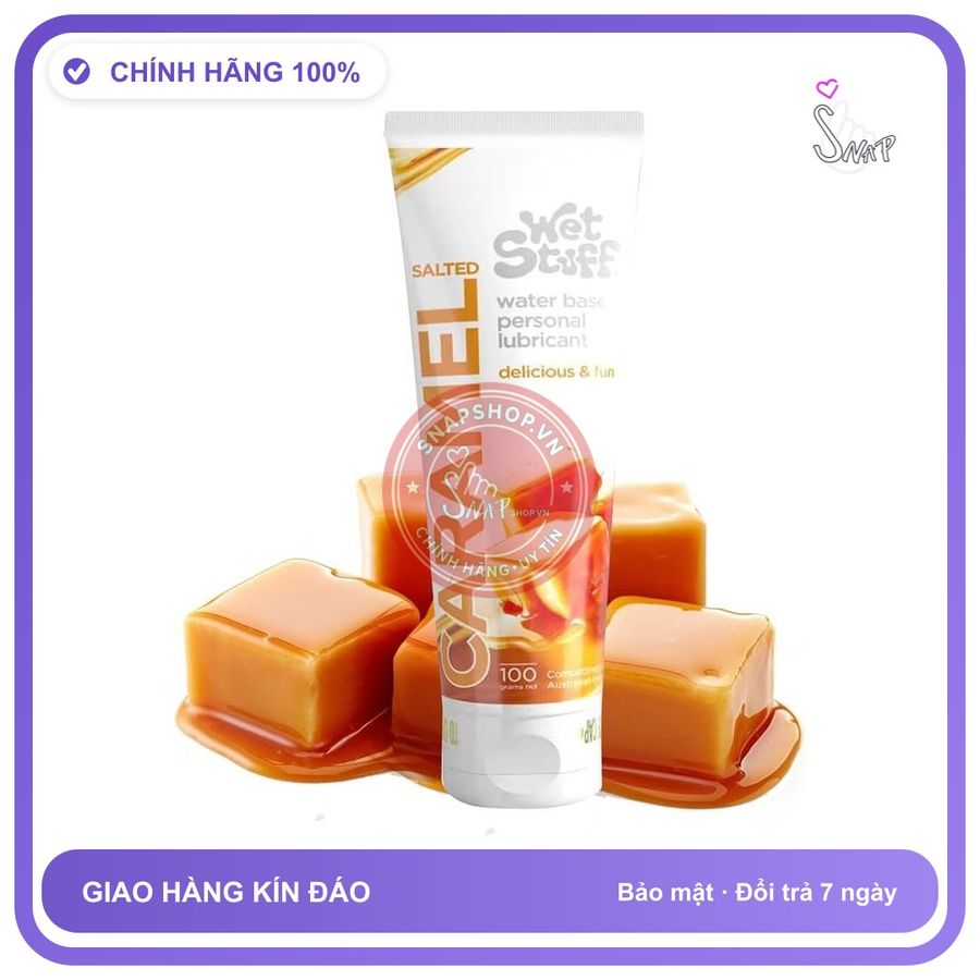 (Che Tên) Gel Oral sex Wet Stuff Caramel Vị Mặn 100g Chuẩn Auth