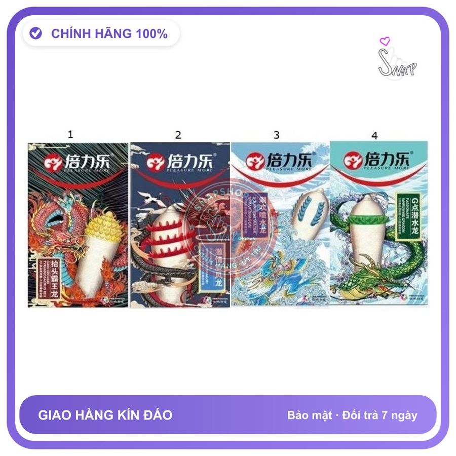 (Che Tên) Bao cao su siêu gai râu HBM - Hộp 3 chiếc Bảo Mật Tuyệt Đối