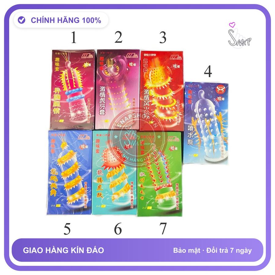 (Che Tên) Combo 2 Hộp Bao Cao Su Gai Bi Râu Super Gold (Cùng Loại) Chuẩn Auth