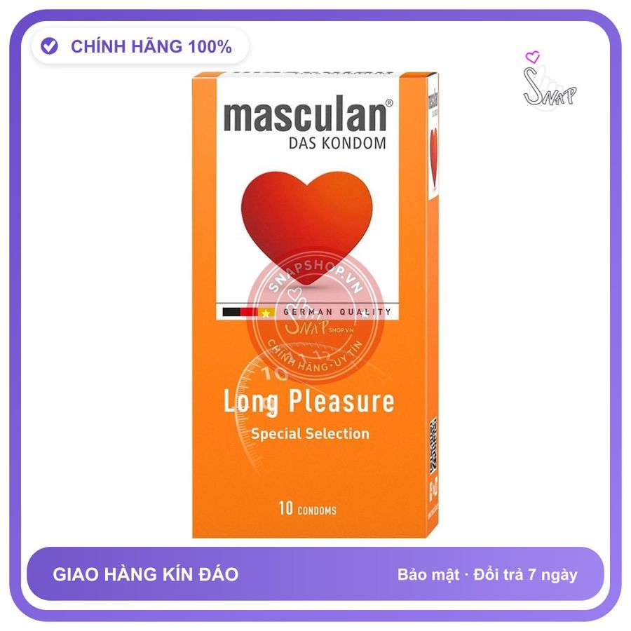 (Che Tên) Bao cao su kéo dài thời gian nhập khẩu Đức Masculan Long Pleasure Hỗ Trợ 24/7