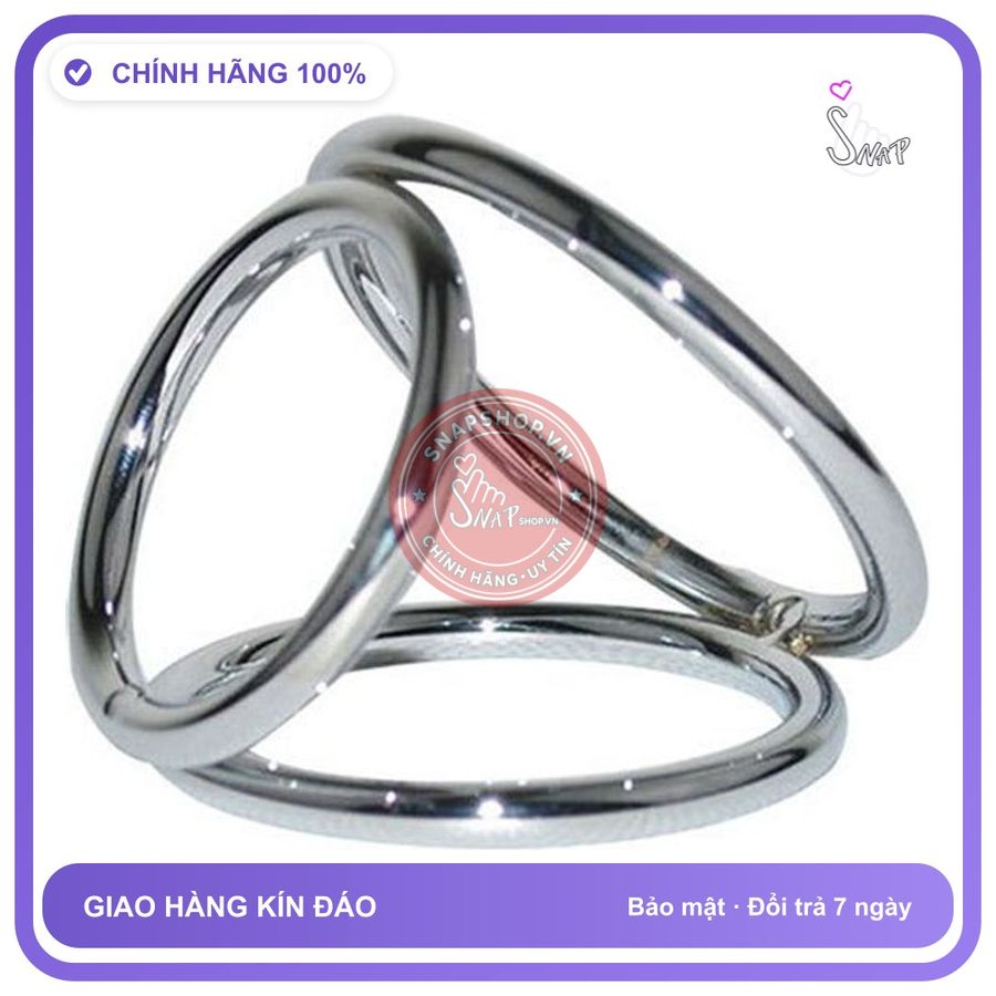(Che Tên) Vòng Inox 3 Nhánh Hộp Trắng Kín