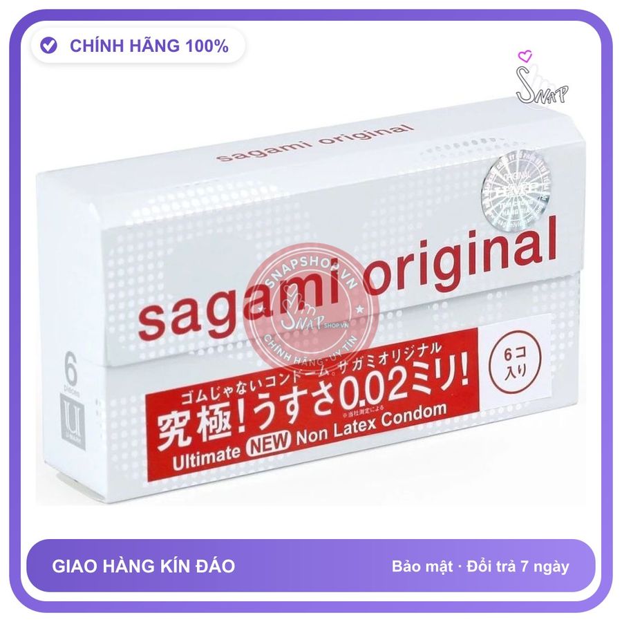 (Che Tên) Bao Cao Su Sagami Original 0.02 Nhật Bản - Siêu Mỏng - Non Latex - Snapshop