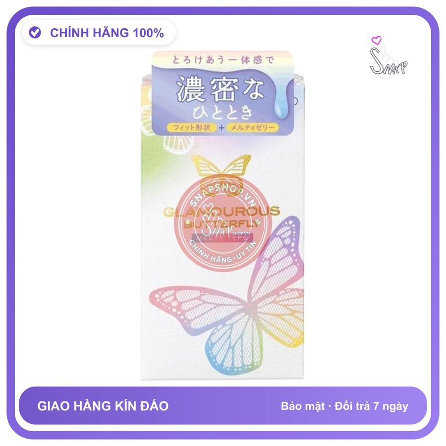 (Che Tên) Bao Cao Su Nhiều Chất Bôi Trơn Jex Glamourous Butterfly Melty - Snapshop