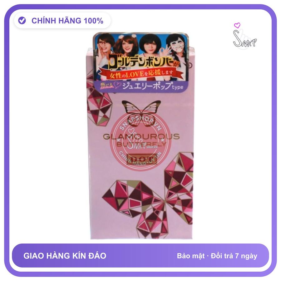 (Che Tên) Bao Cao Su Gai Nhật Bản Jex Glamourous Butterfly Dot 8s Bảo Mật Tuyệt Đối