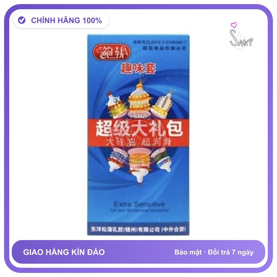 (Che Tên) Bao Cao Su Siêu Gai Râu Runbo - Hộp 6 chiếc Hộp Trắng Kín