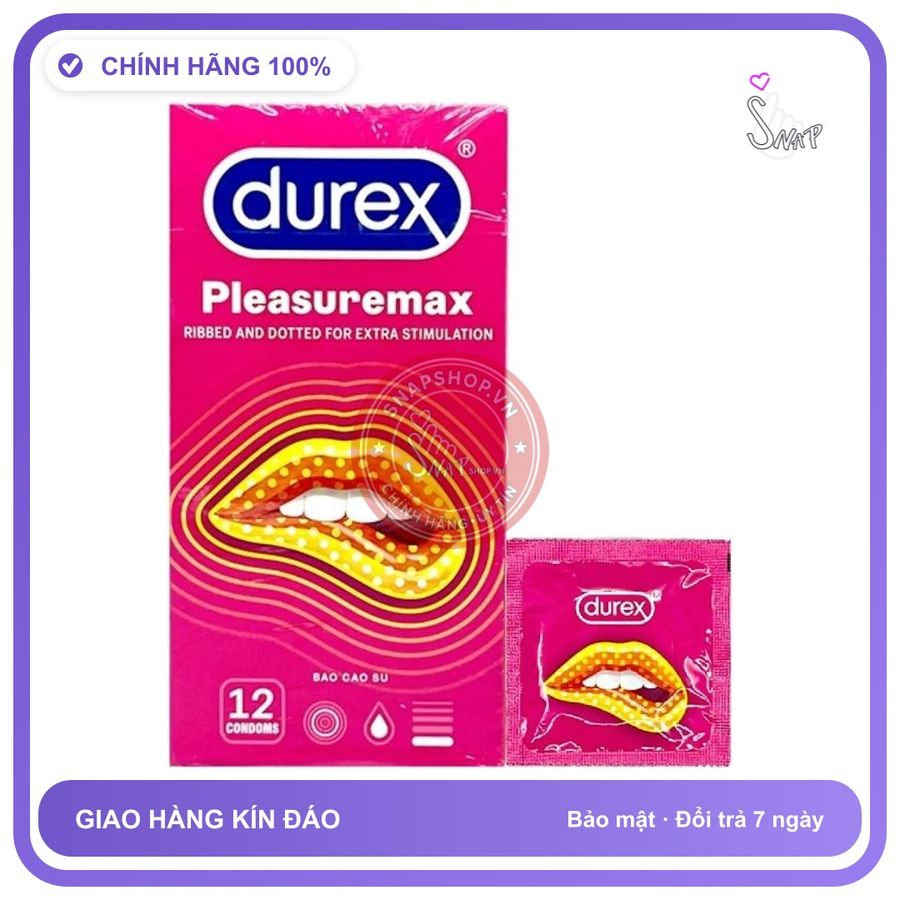 (Che Tên) Bao Cao Su Durex Pleasuremax Chính Hãng Thái Lan - 12s Chuẩn Auth