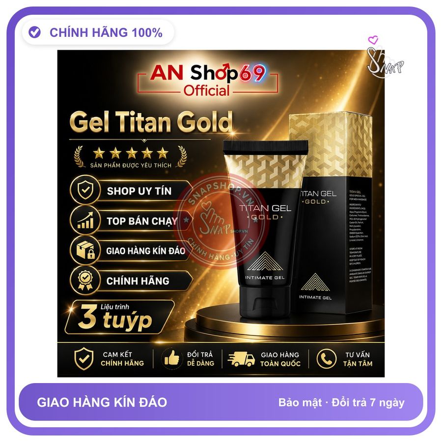 (Che Tên) Gel Titan God Vàng Nhập Khẩu Nga dùng hiệu quả (hàng date mới) Hộp Trắng Kín