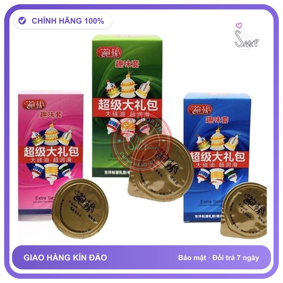 (Che Tên) Bao Cao Su Siêu Gai Runbo Hộp 6 Cái 6 Kiểu Mix Chính Hãng Giao Nhanh Toàn Quốc