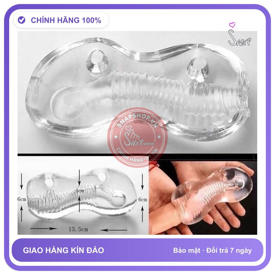 (Che Tên) bao cao su cốc âm trong suốt cho nam cực hấp dẫn Chuẩn Auth