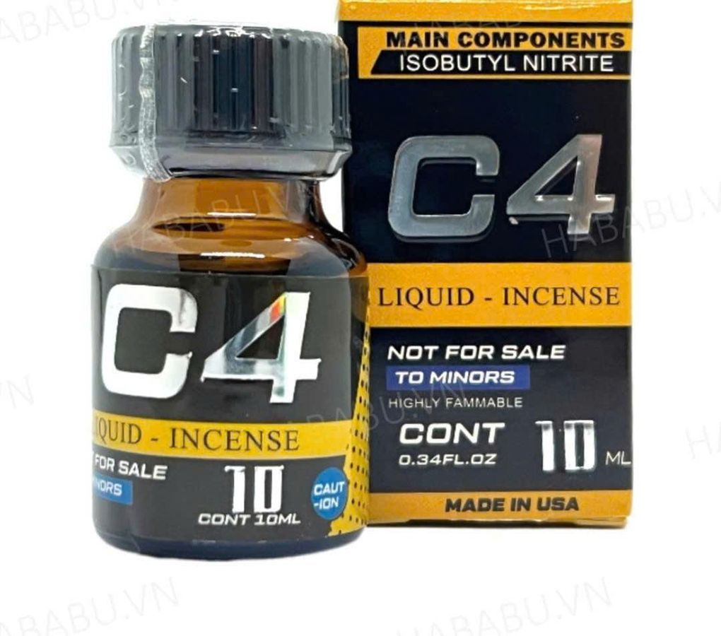Popper C4 10ml USA , Dòng Mạnh Phê Lâu Cho Ng Lờn,Tác Dụng Nhanh Tức Thì 