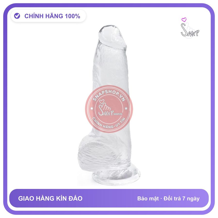 (Che Tên) Dương Vật Giả Đường Kính 5cm Trong Suốt Không Rung Hộp Trắng Kín