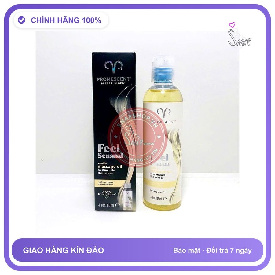(Che Tên) Gel Massage Hương Vani Promescent Feel Sensual Vanilla - USA Bảo Mật Tuyệt Đối