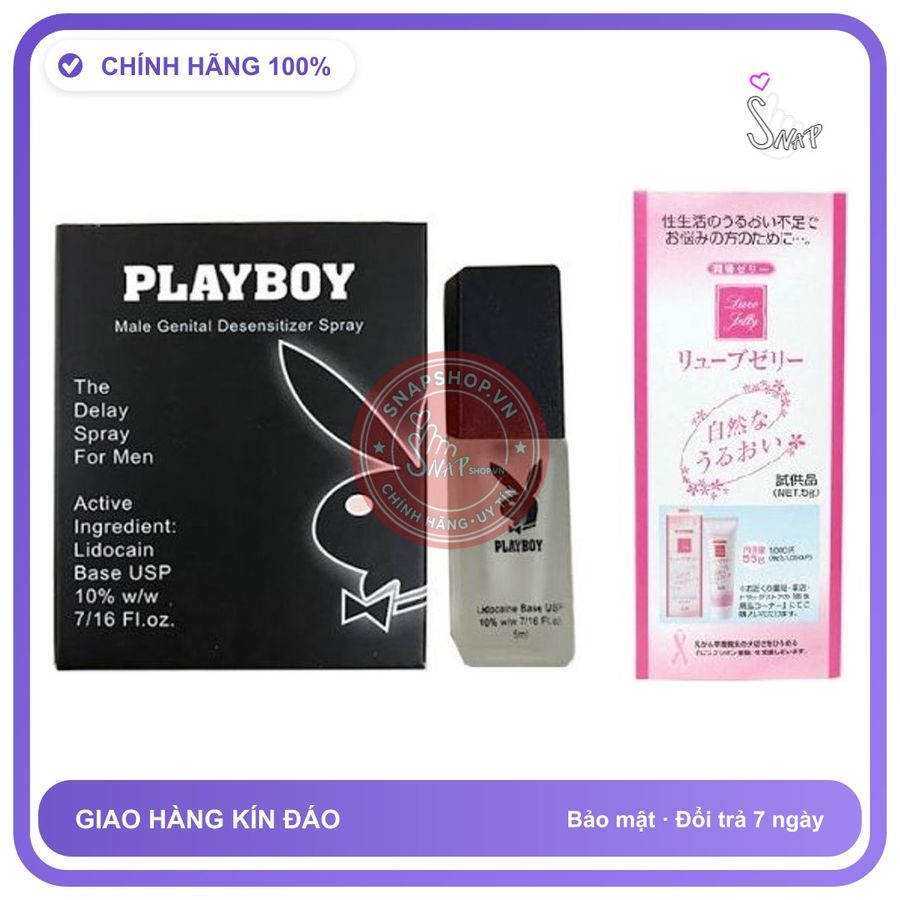 (Che Tên) Xịt Playboy Delay Chính Hãng USA Kèm Gel bô.i trơ.n Nhật Bản 5g - Snapshop